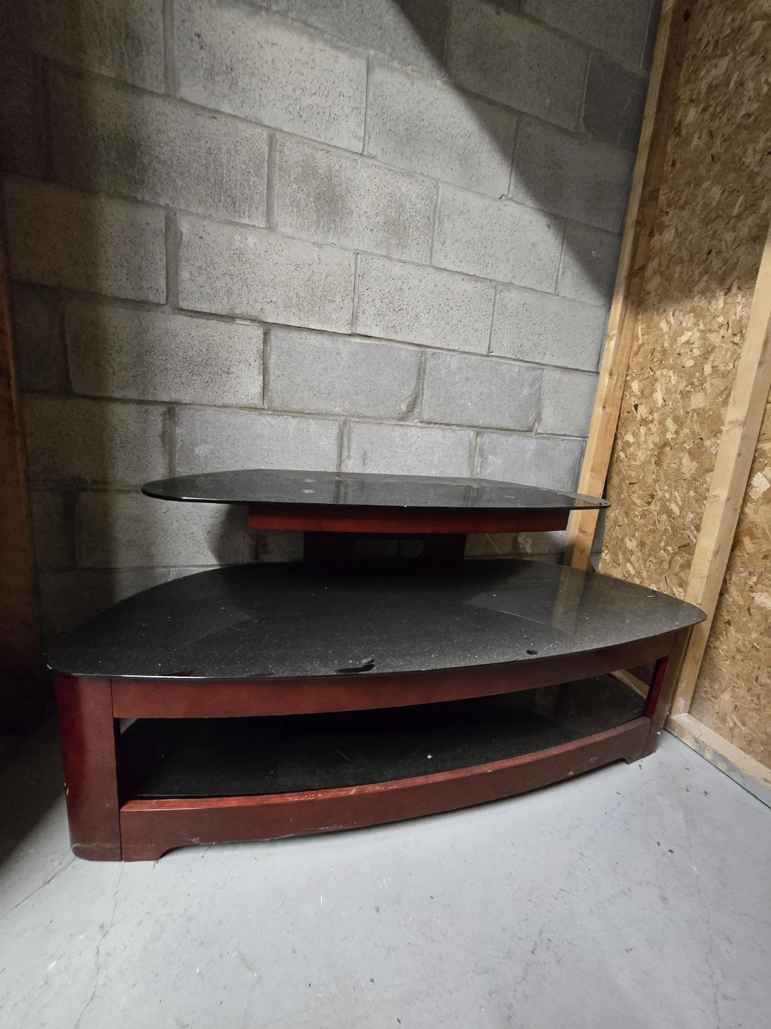 Two-Tier Glass and Wood TV Stand