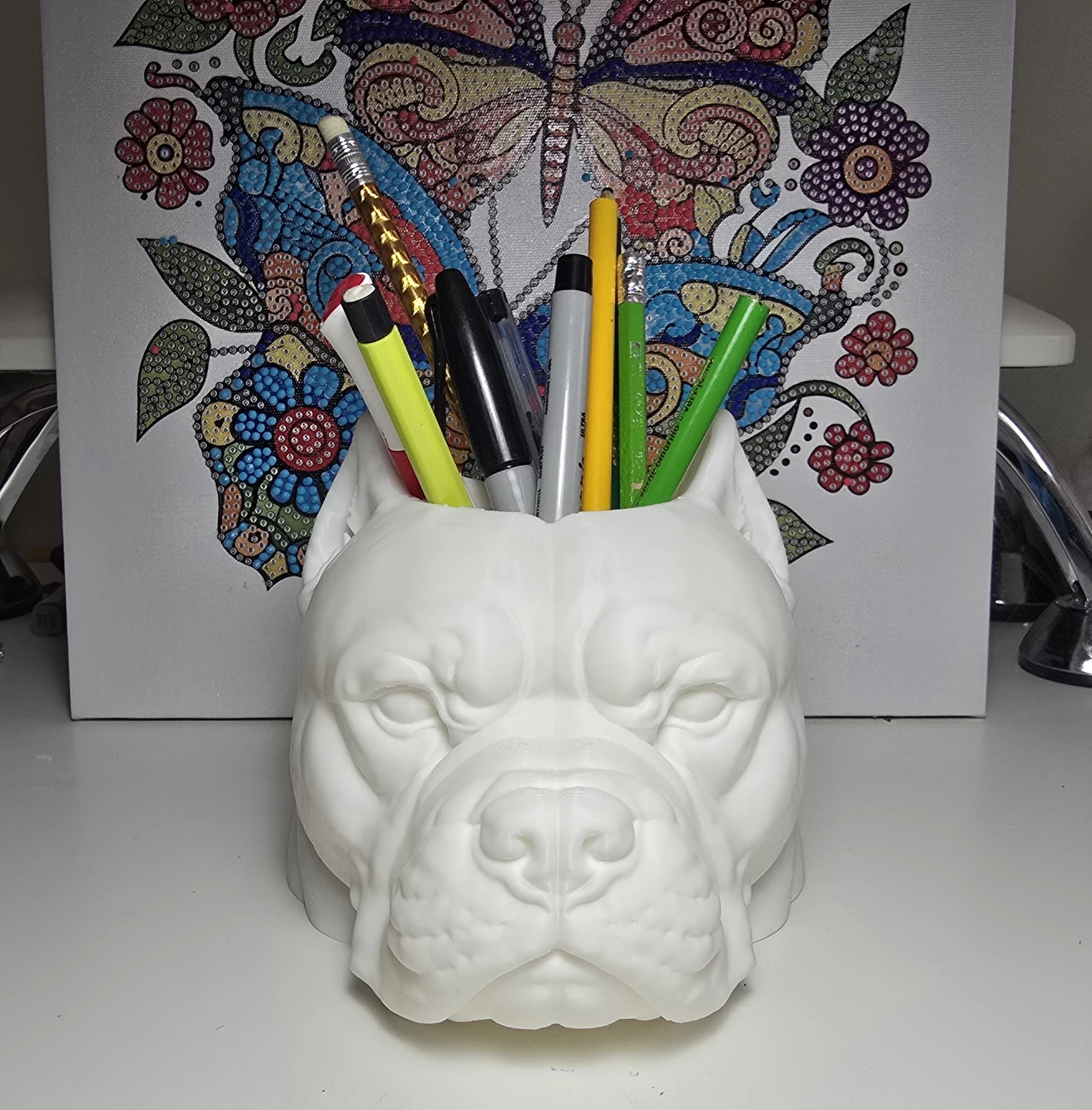 Bulldog Pen Holder, Cute Dog Desk Organizer