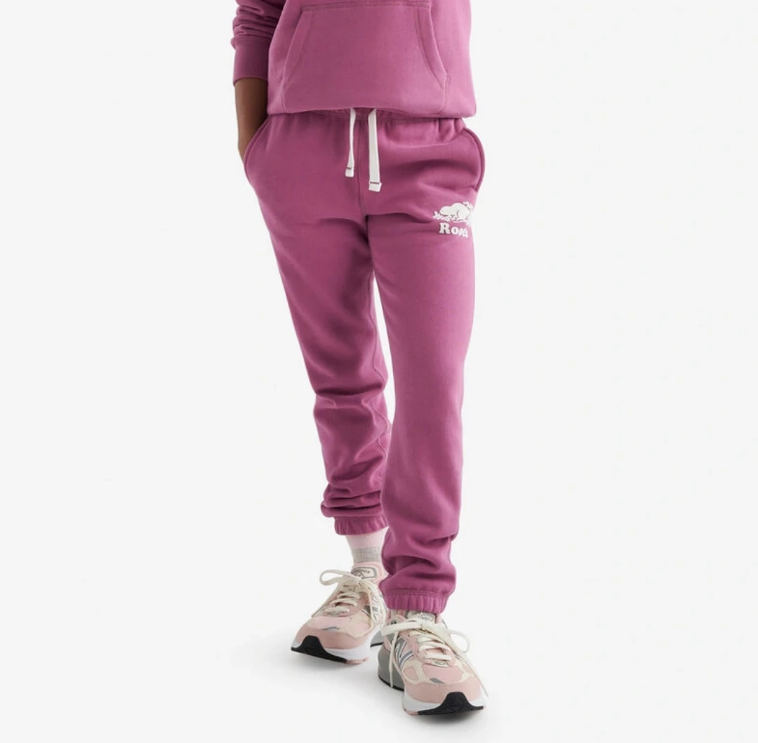 Kids Organic Original Roots joggers sweatpants Dark Pink
