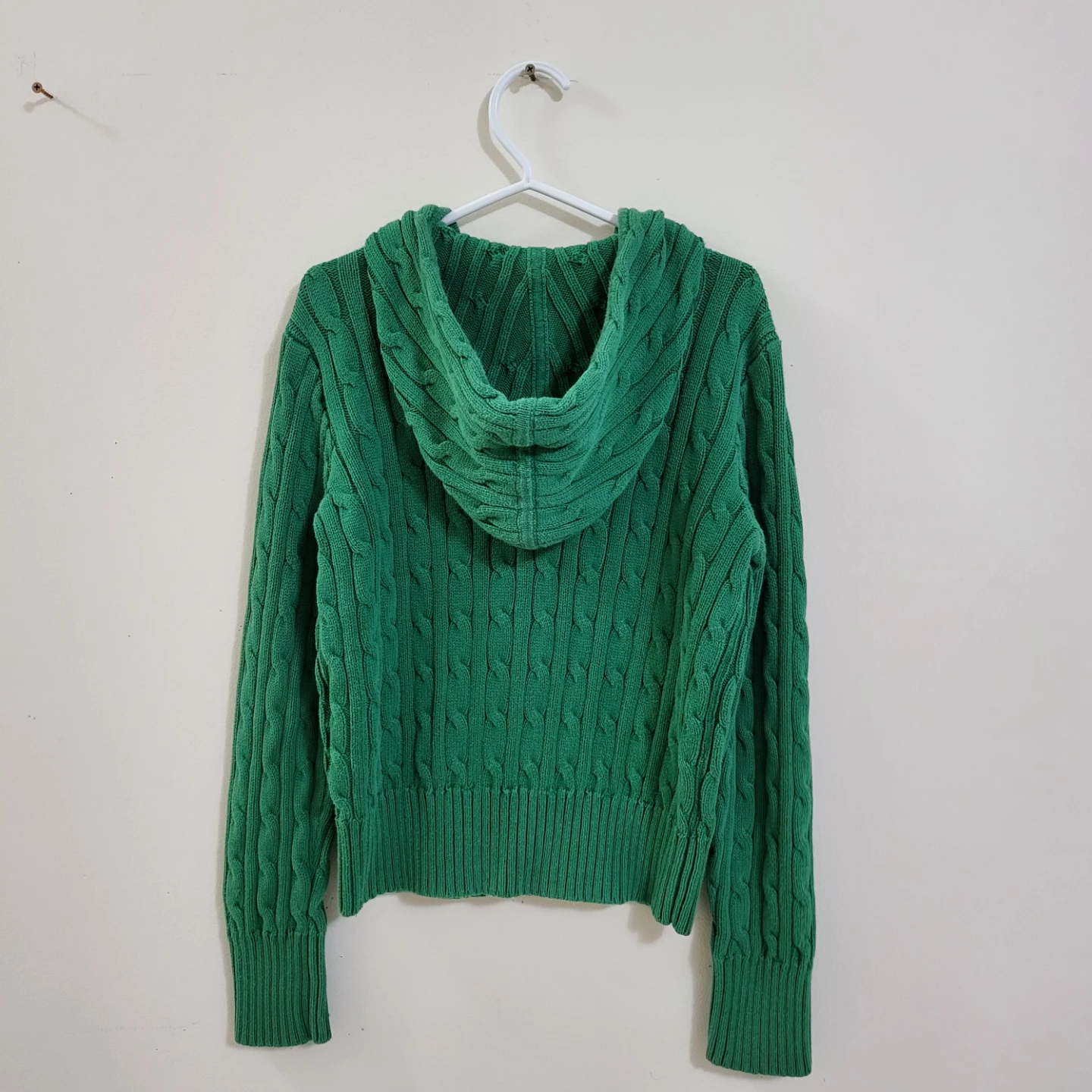 Ralph Lauren Girls Cable-Knit Full-Zip Hoodie (Green, Size L) - photo 2