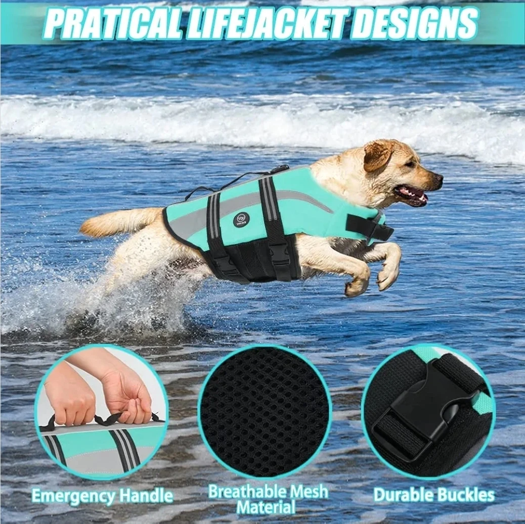 Turquoise Dog Life Vest -Large - photo 4