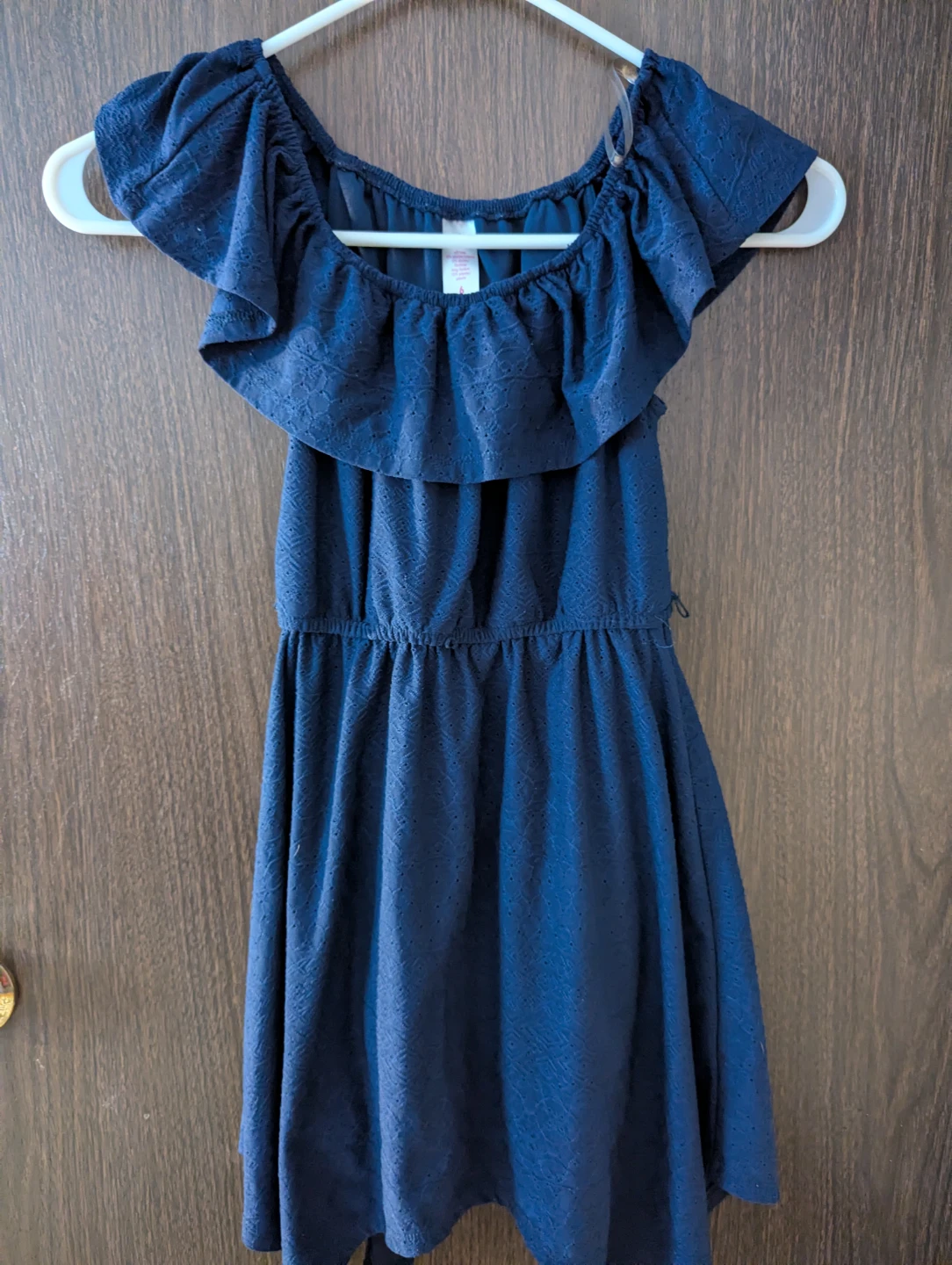 Justice Girls Navy Blue Off-Shoulder Dress Size 6