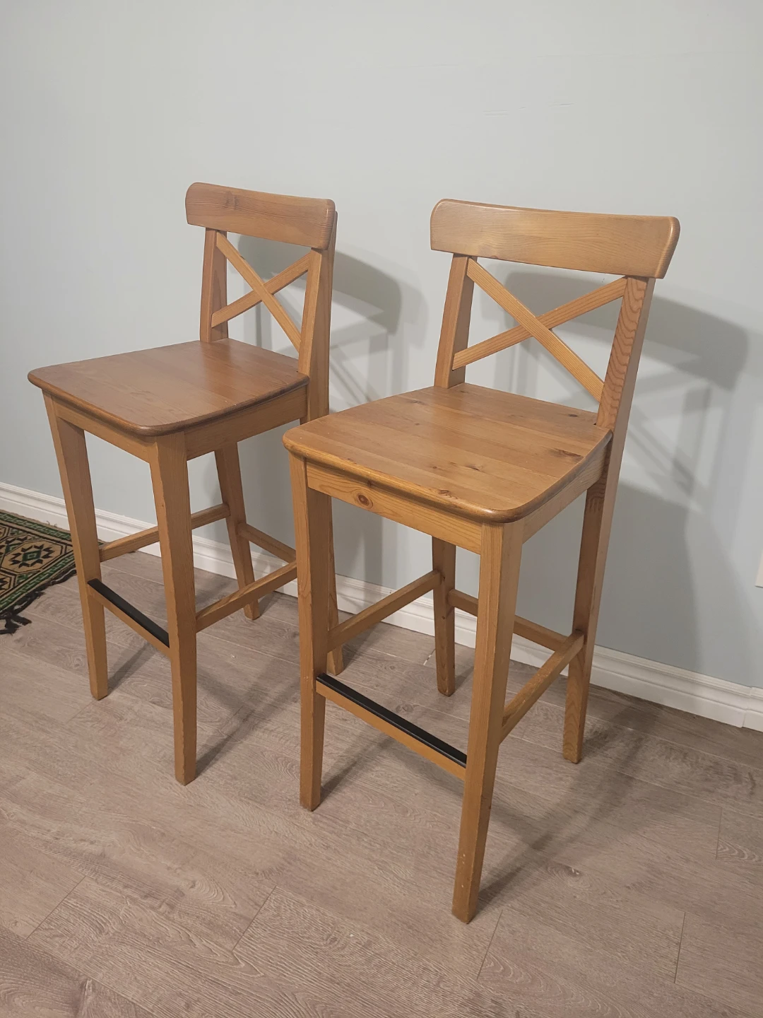 Set of Two Wooden Bar Stools - photo 2