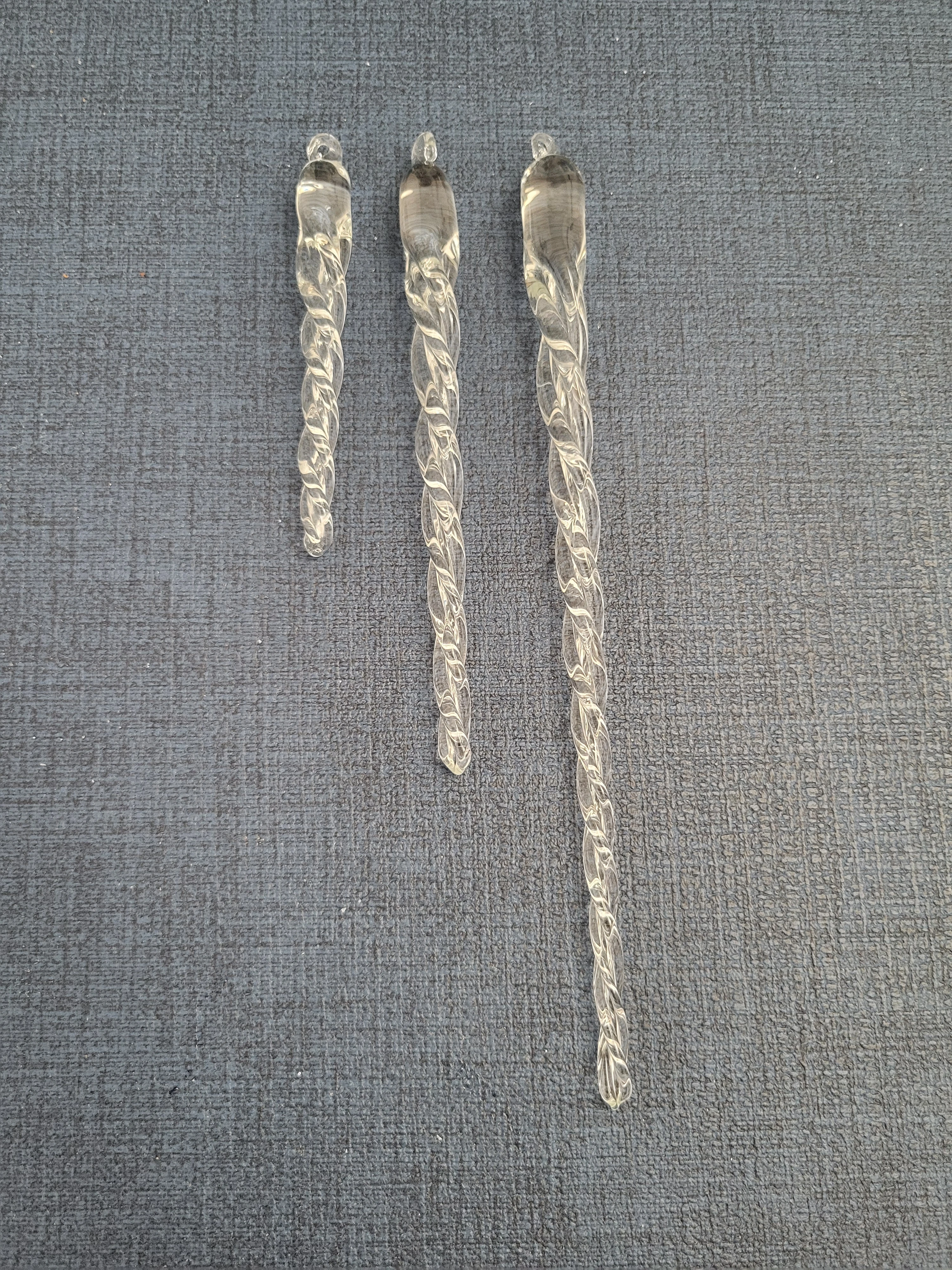 Twisted Clear Glass Icicle Ornaments - 48 pieces