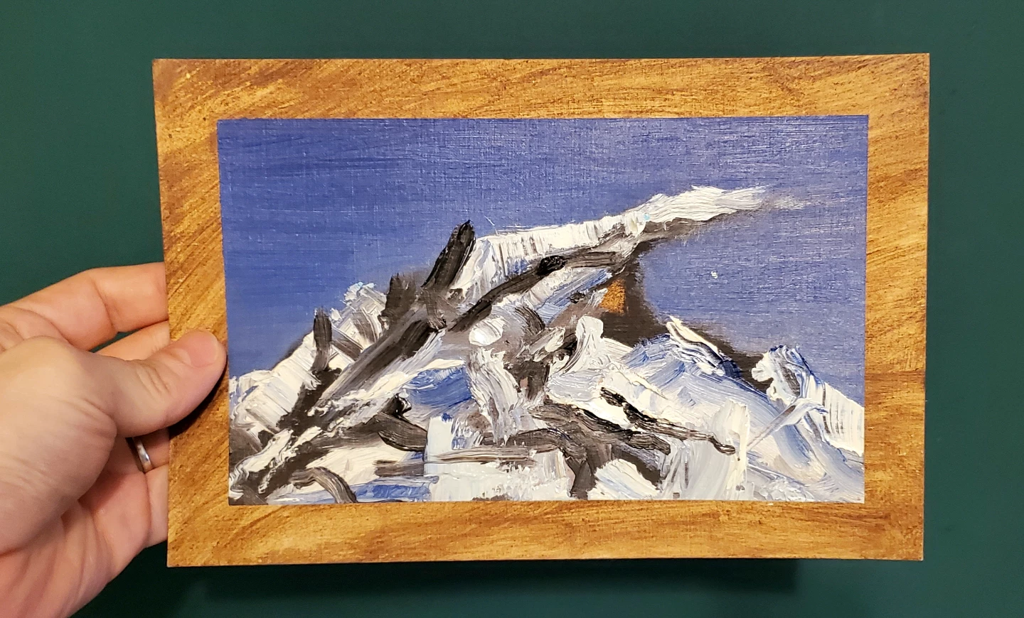 Original Hand-Painted Mountain Scene Art - photo 2