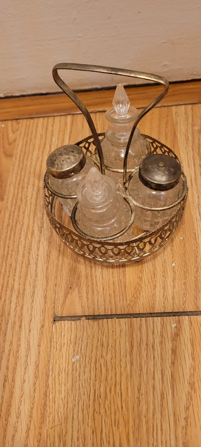 Vintage Crystal Cruet and Shaker Set - photo 2