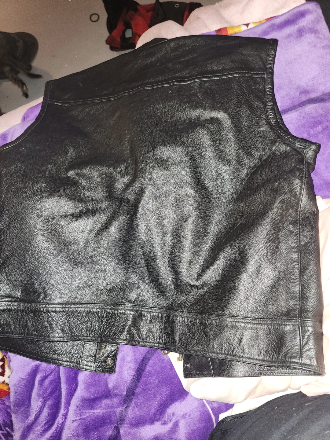 Mohawk Sports Black Leather Motorcycle Vest - photo 2