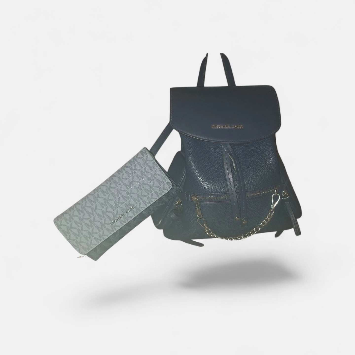 Michael Kors Navy Backpack and Wallet Set