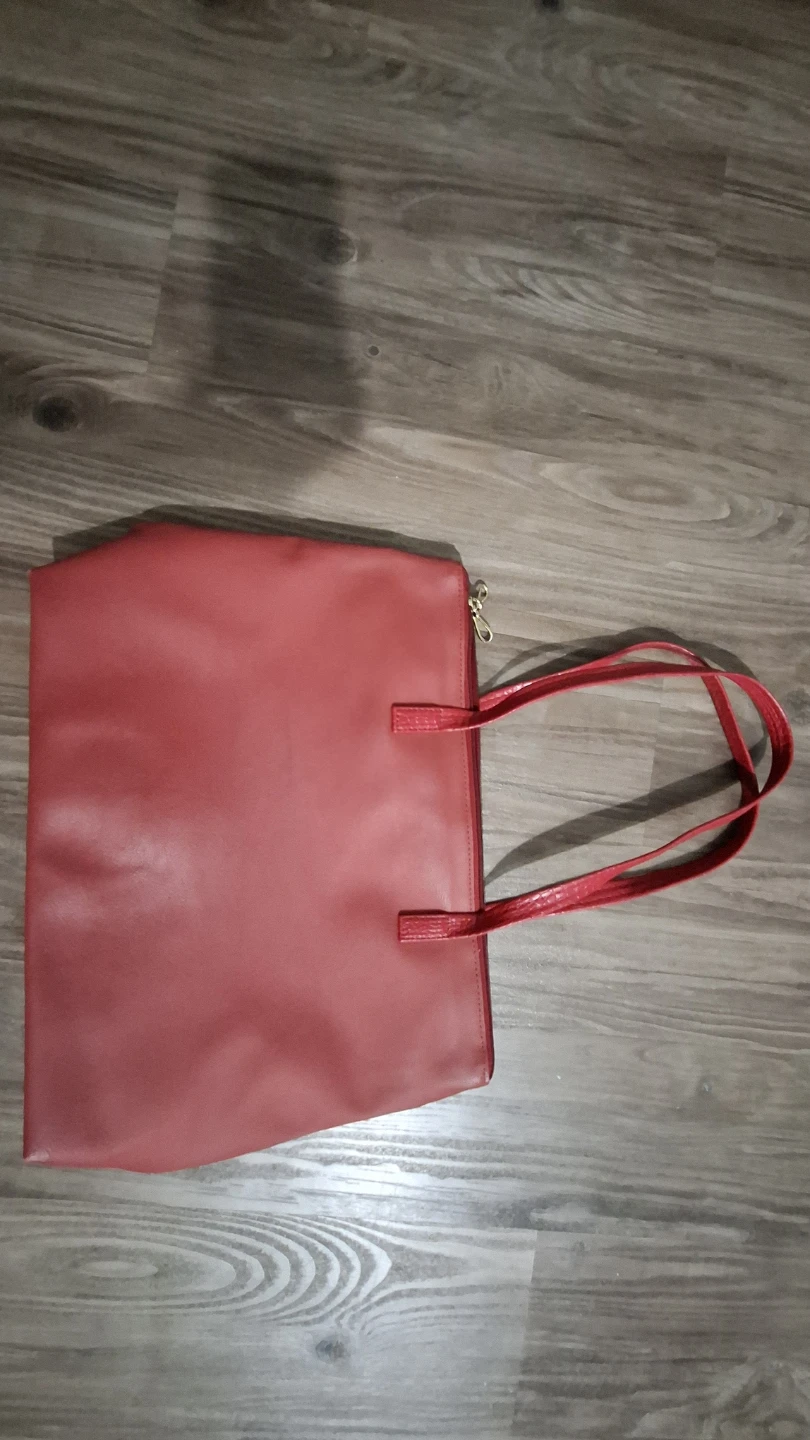 KBF Patterned Shoulder Bag and Red Tote Set - photo 2