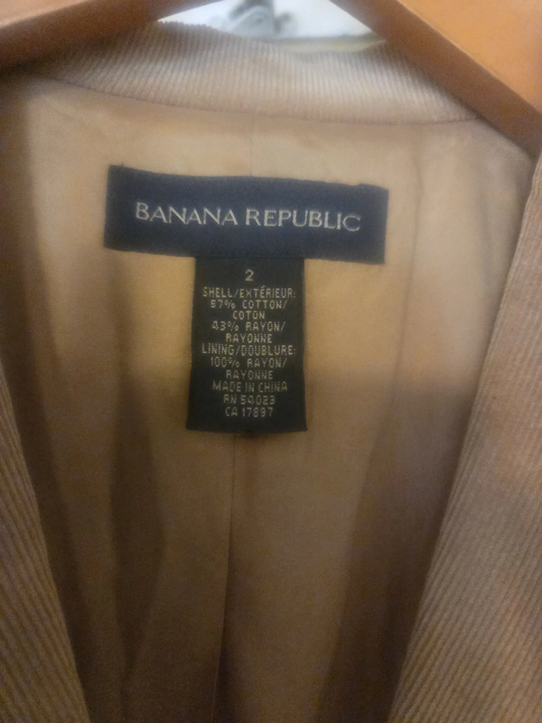 Banana Republic Tan Corduroy Blazer Size 2 - photo 2