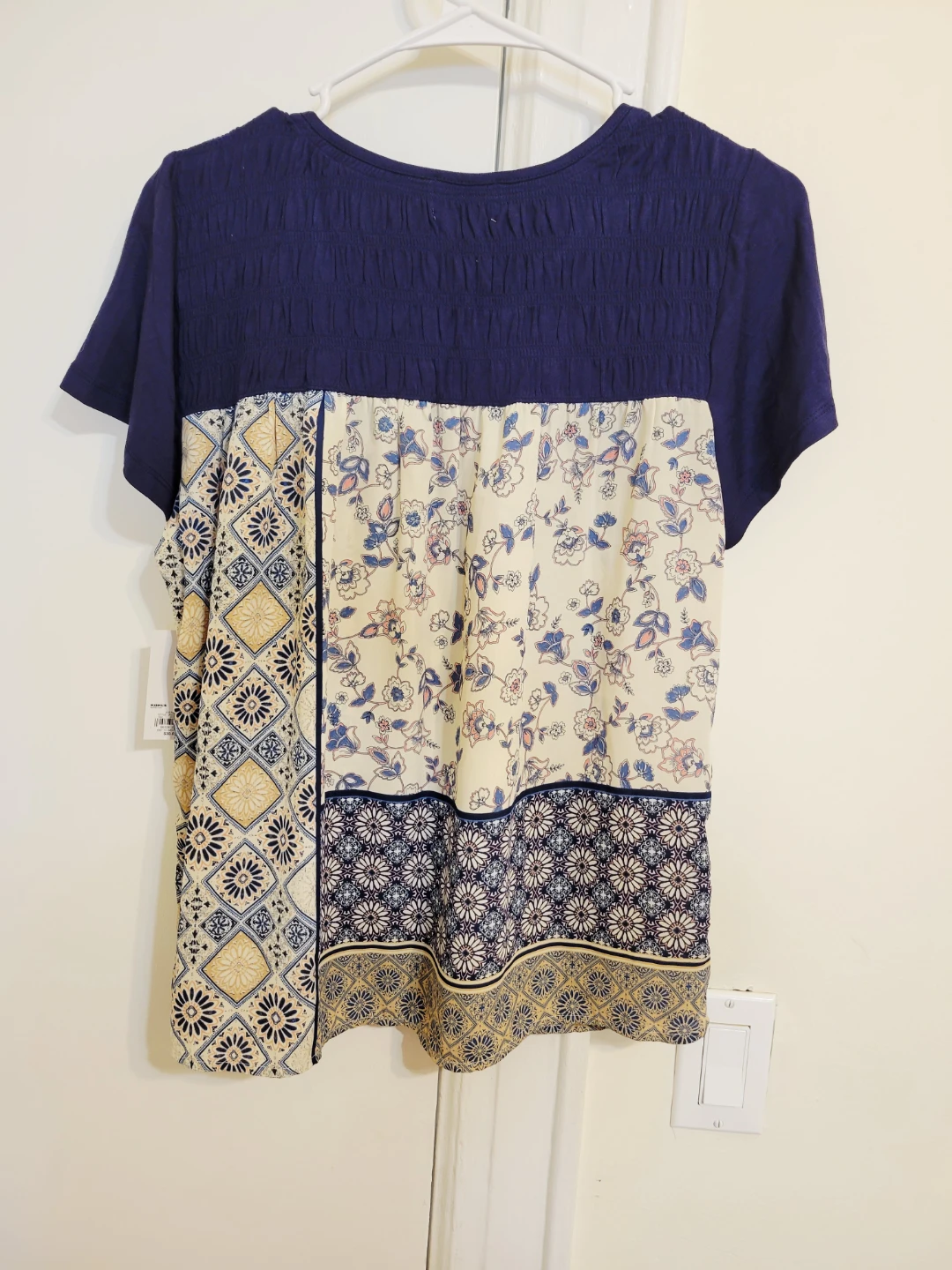 SO Knit to Woven Top Navy Size L - photo 2