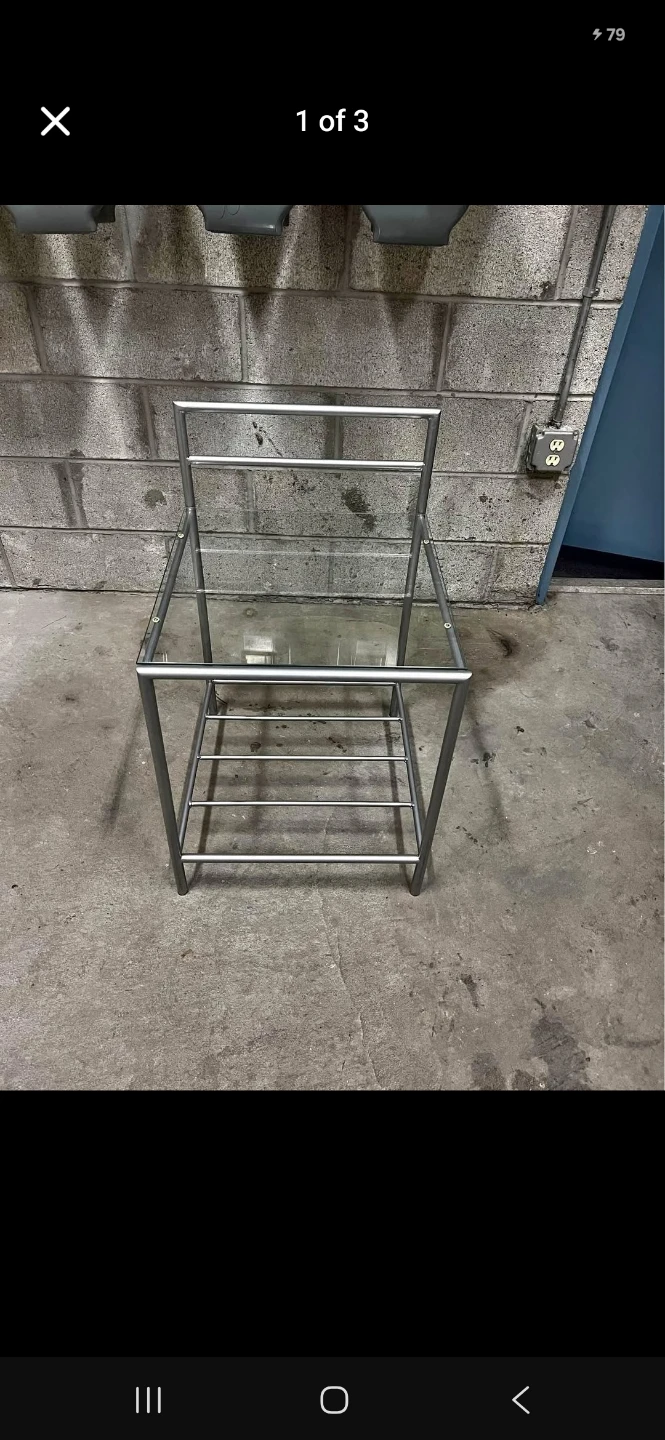 Metal and Glass Side Table