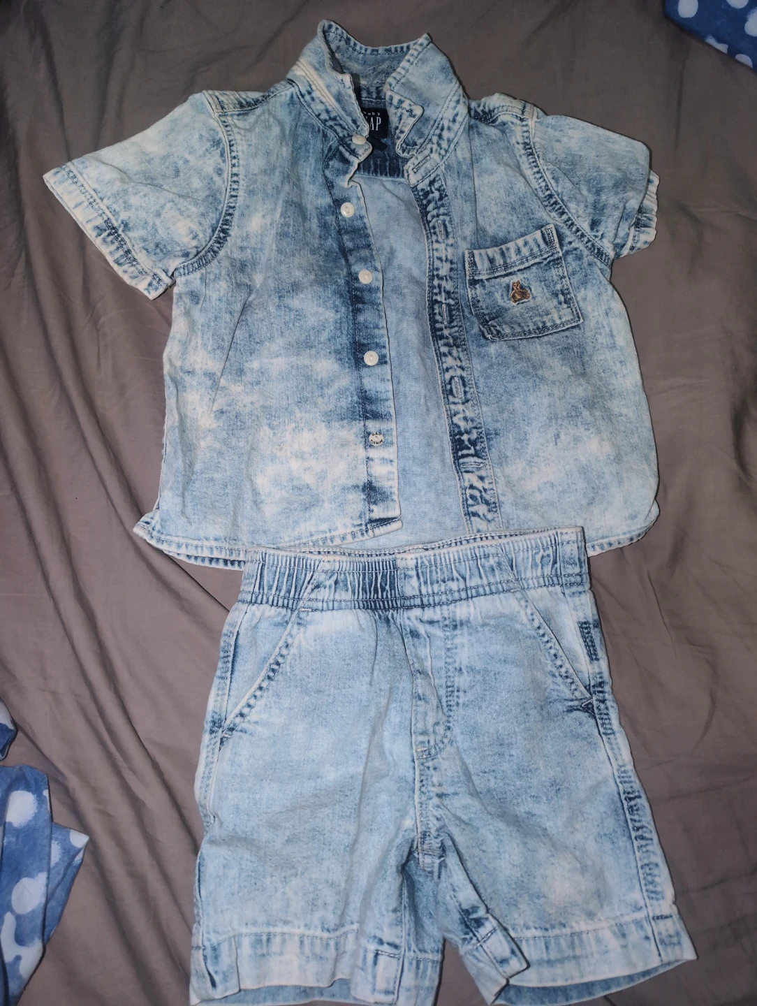 Baby Gap Denim Shirt and Short Set