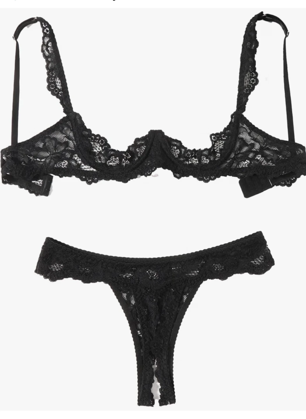 Crotchless Lace Lingerie Set — Size S/M - photo 2