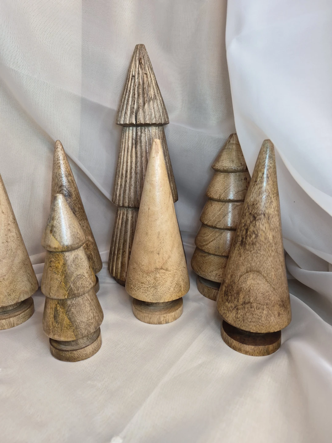 Set of 7 Solid Wooden Trees Decor Figurines by Abbot - photo 4