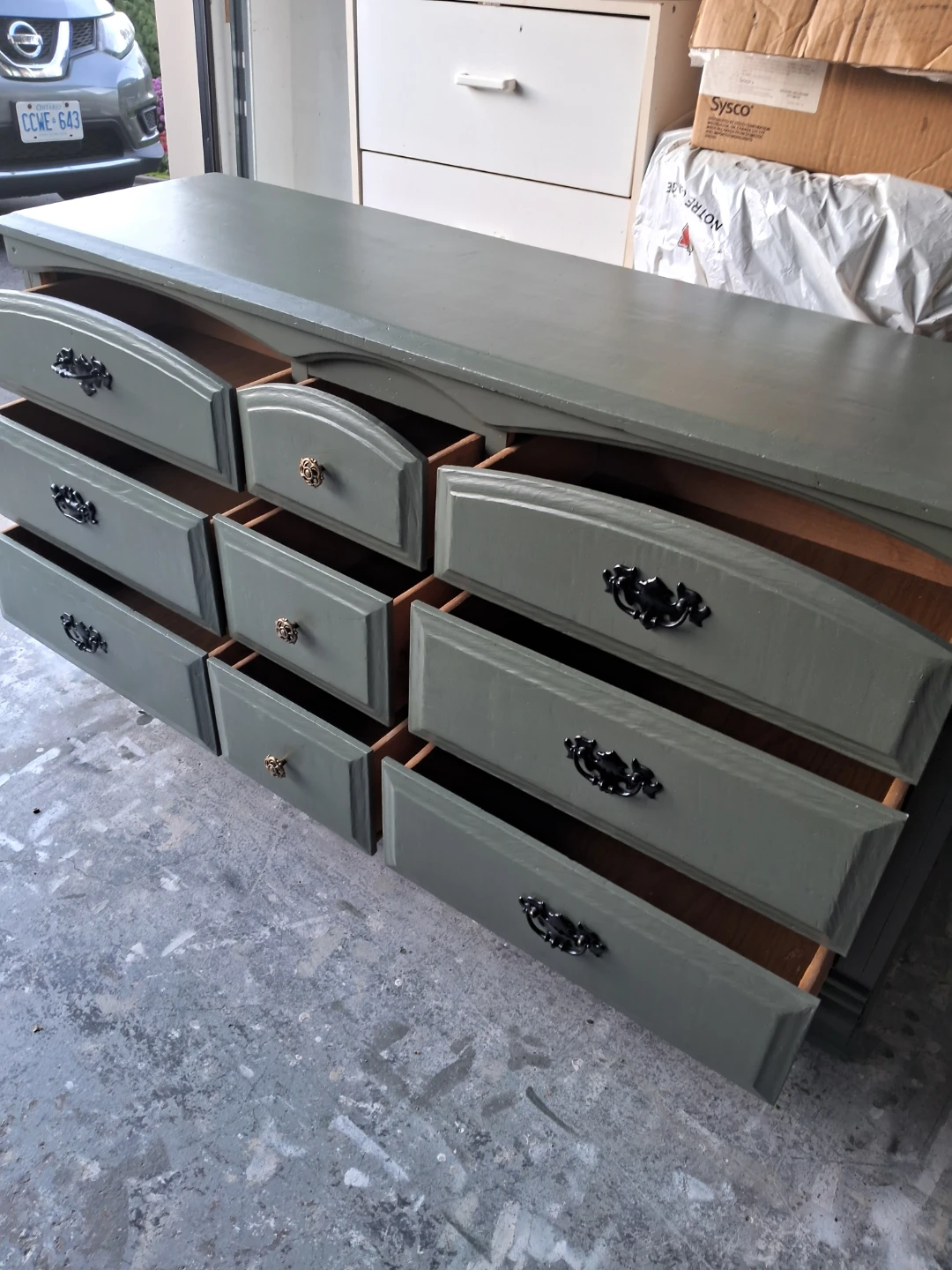 Olive Green Nine-Drawer Dresser - photo 2
