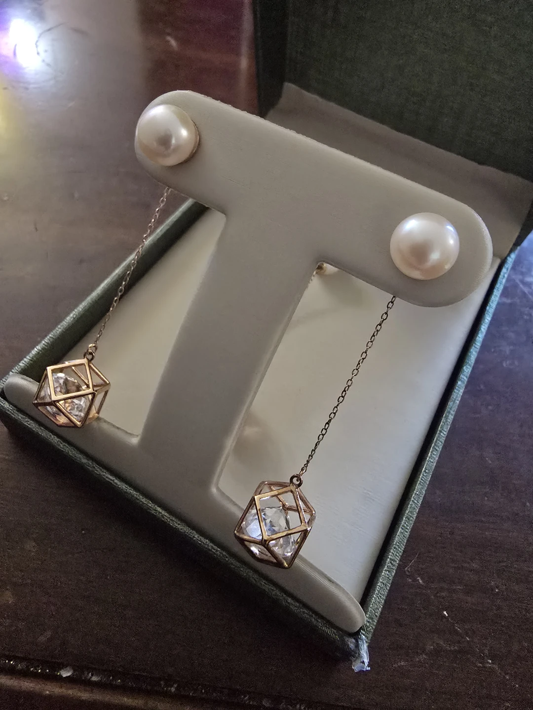 14K Rose gold plated Pearl/Geometric jewelery set (Mappins) - photo 2