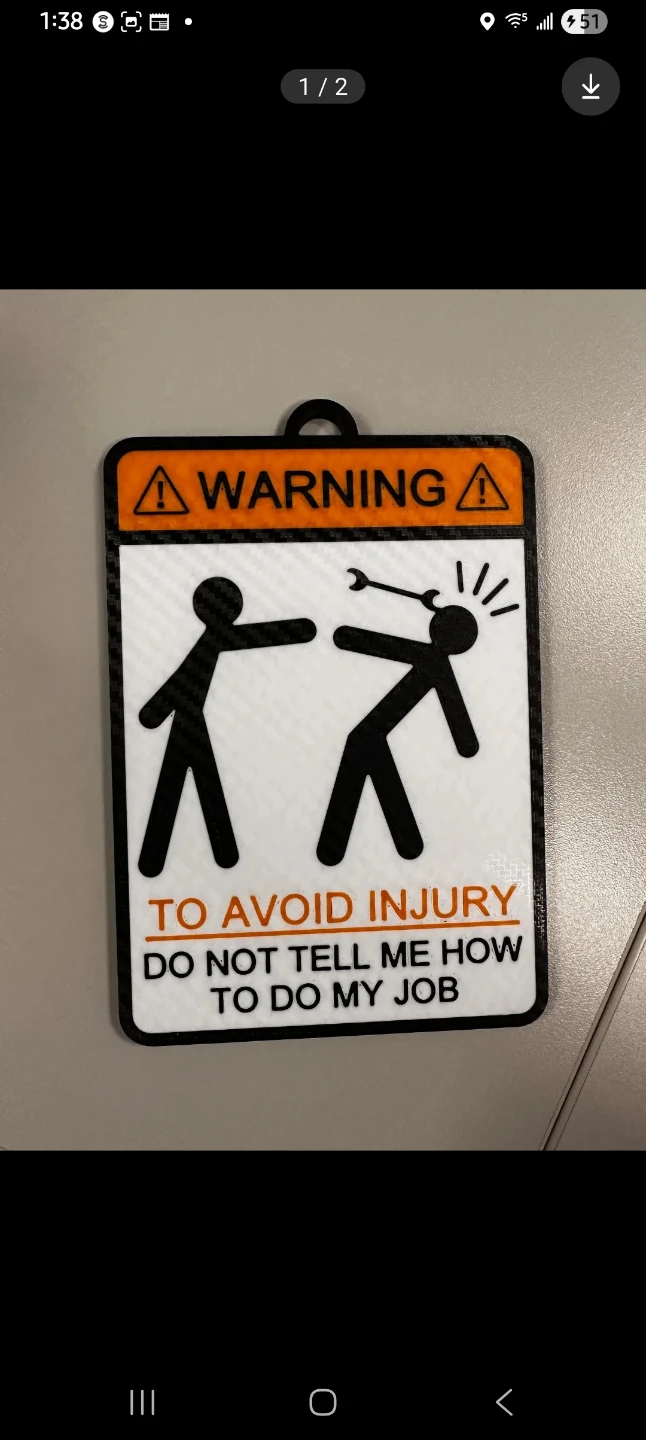 Novelty Warning Sign