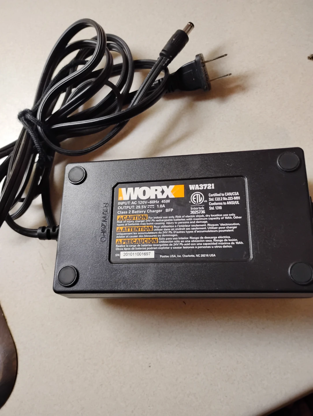 WORX WA3721 24V Battery Charger