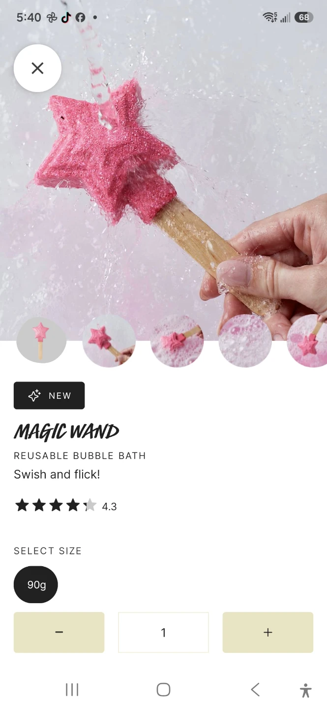 Lush Snow Fairy Magic Wand Reusable Bubble Bath