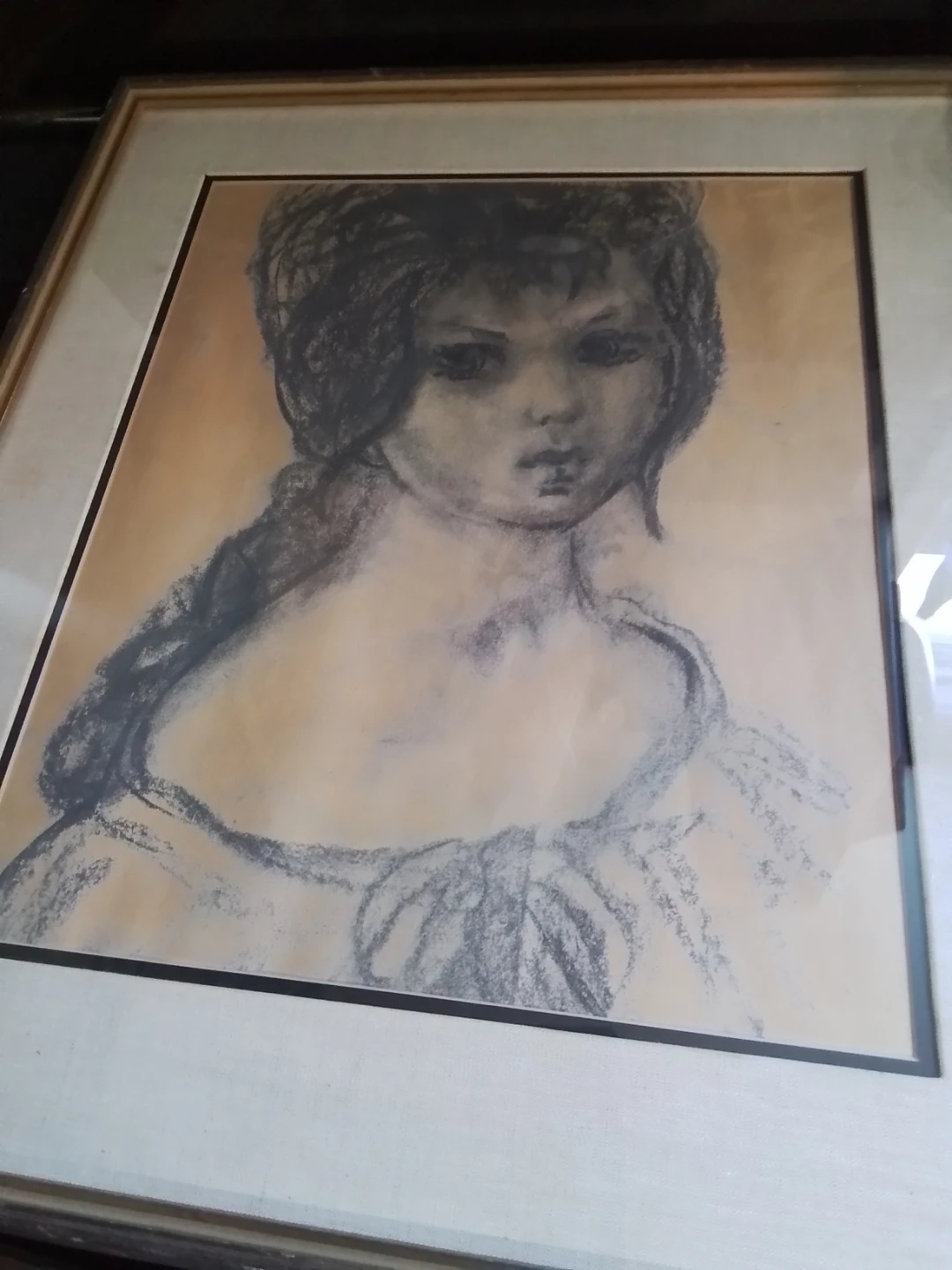 Stylized Charcoal Portrait of a Girl (Manner of Roger Etienne) - photo 3