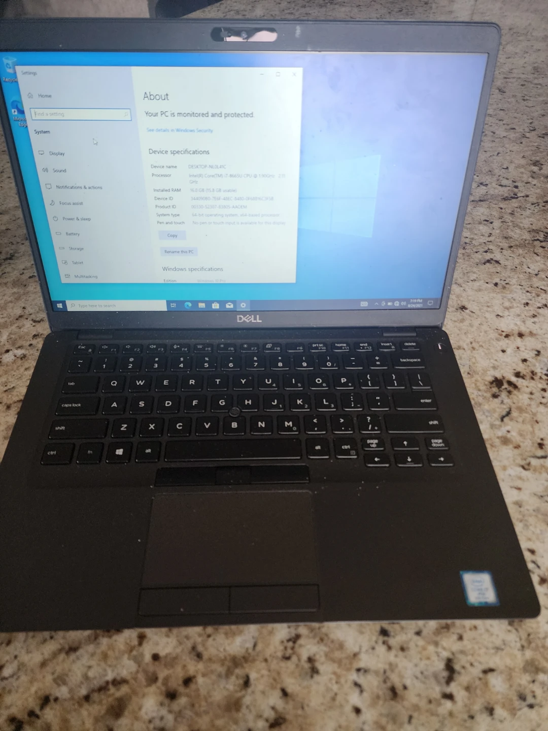 Dell Latitude Laptop i7-8665U 16GB RAM windows 11