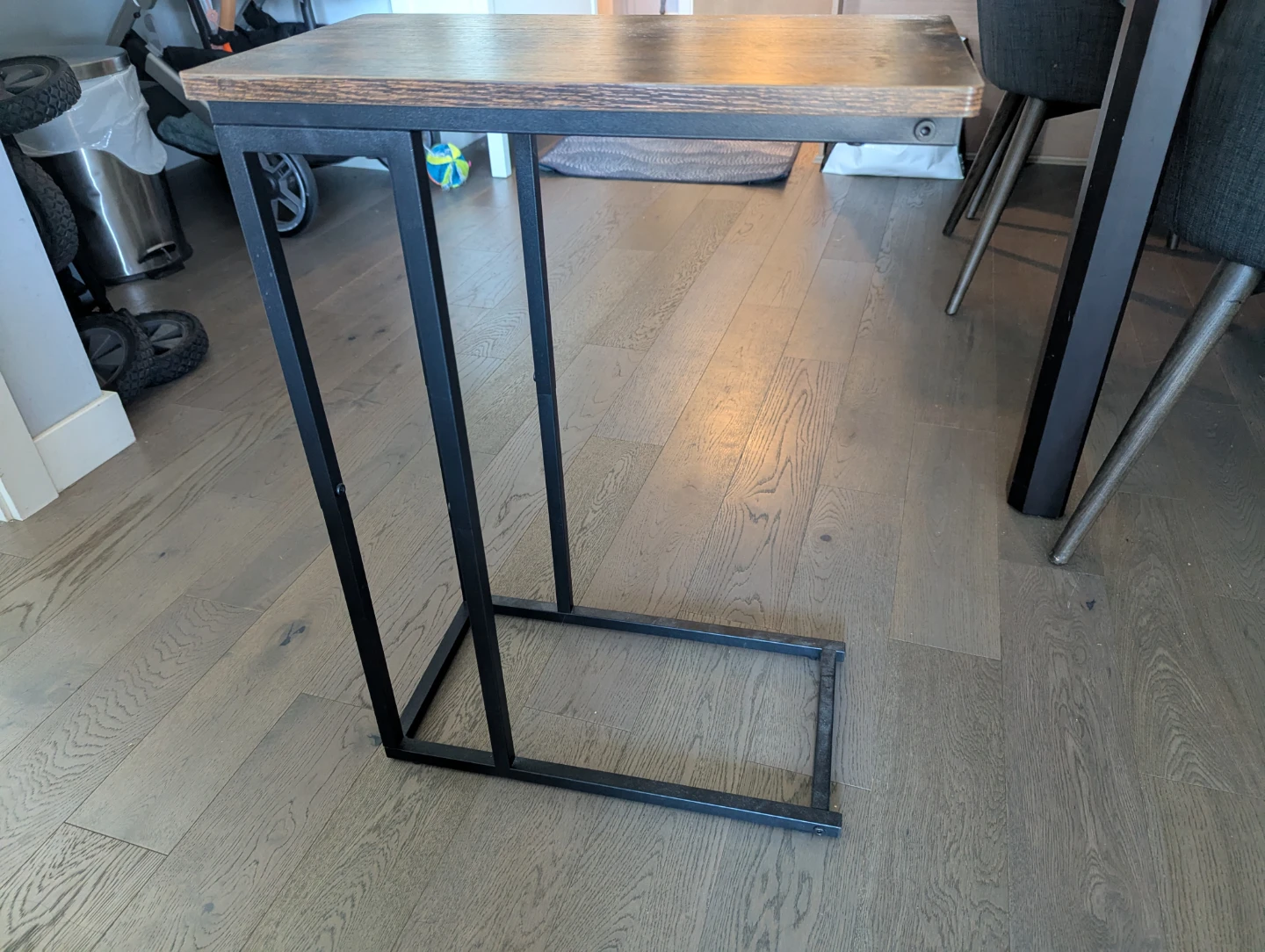 Metal and Wood C-Table Side Table - photo 2
