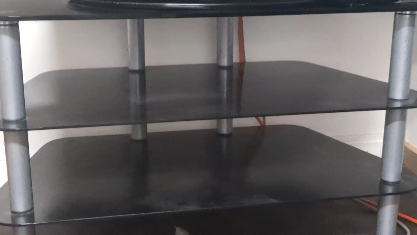 Black Glass Media Stand - photo 2