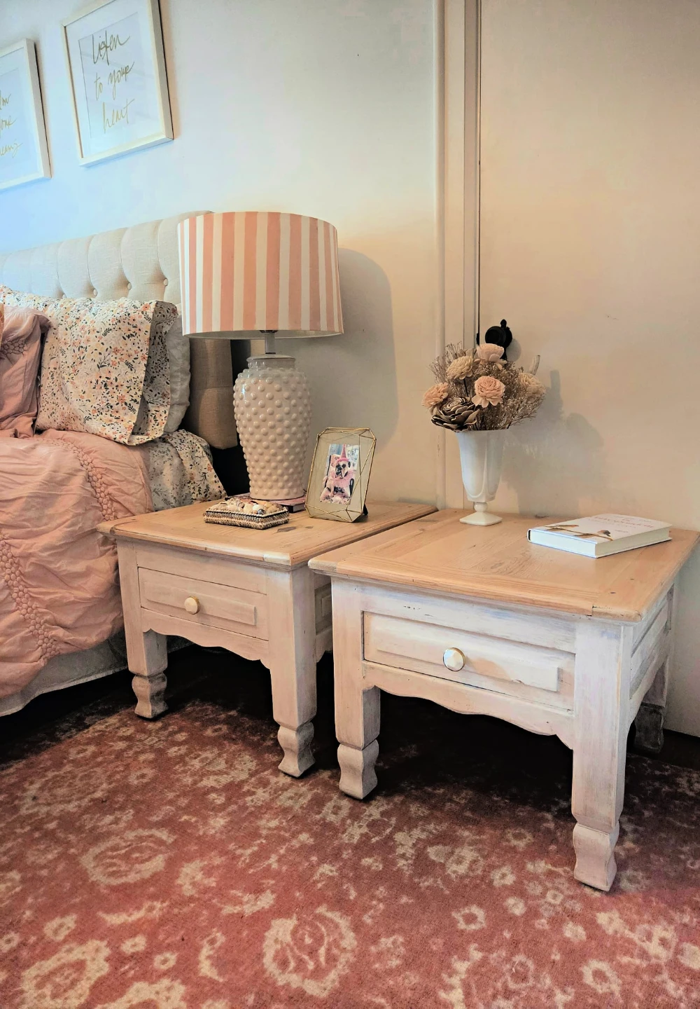 Set of Two Solid Wood Nightstands