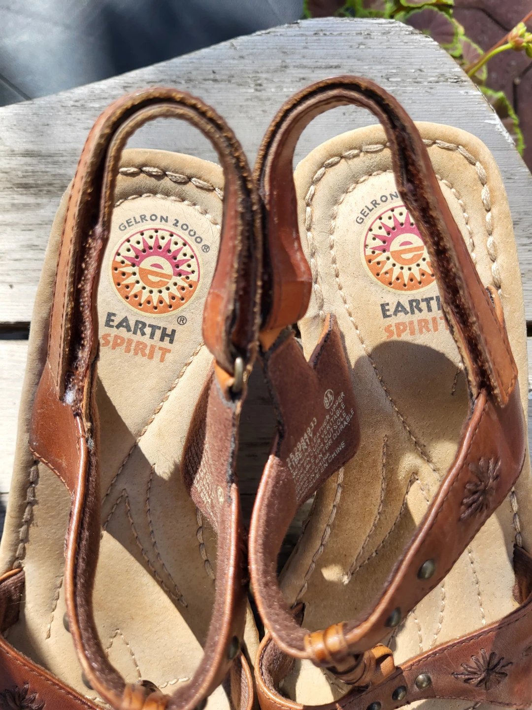 Earth Spirit - leather wedge sandals 🏈 - photo 2