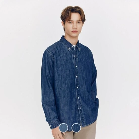 Giodano Denim Long Sleeve Button Down Shirt