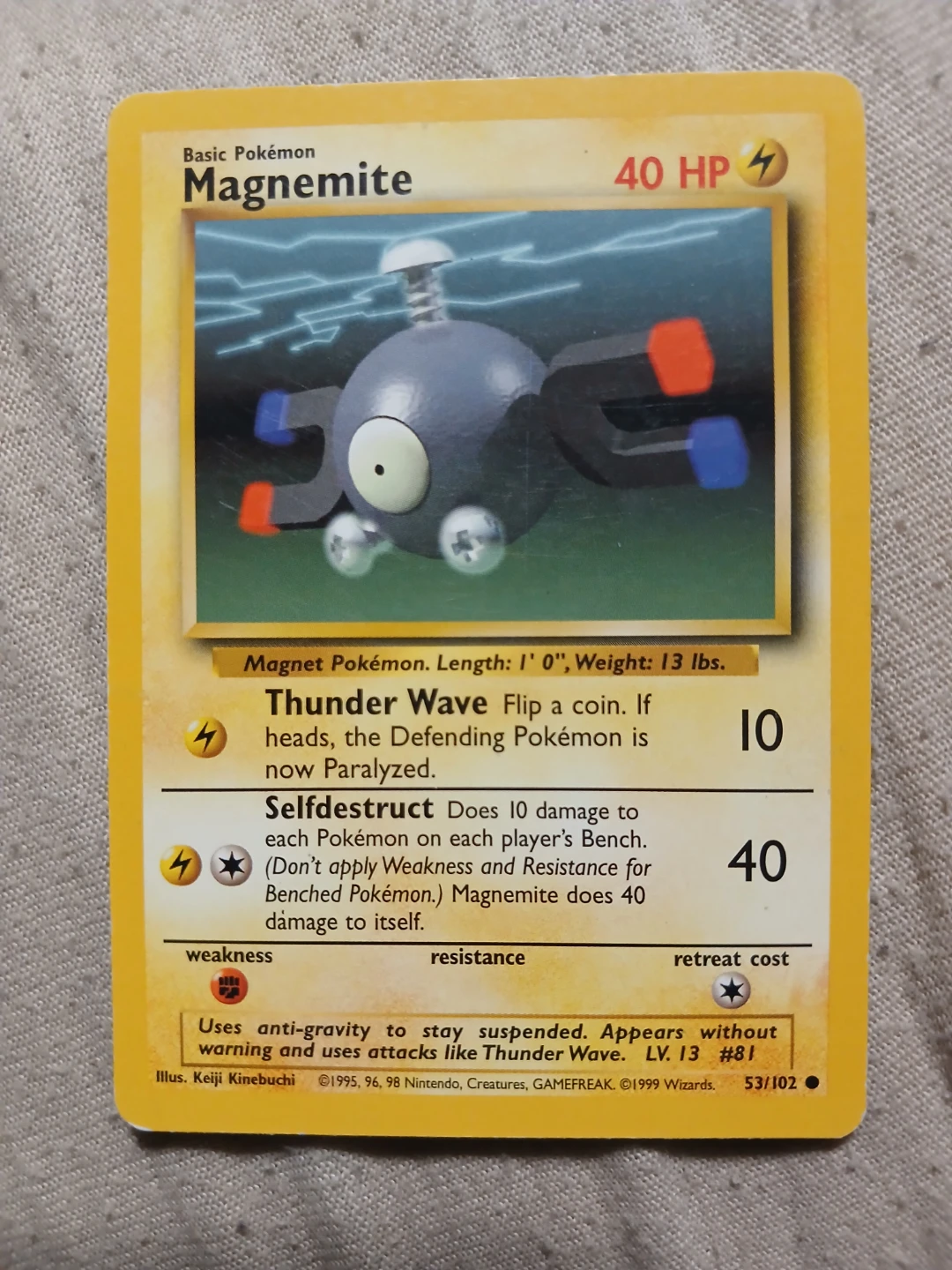 Magnemite 53/102 1999 Pokémon Card
