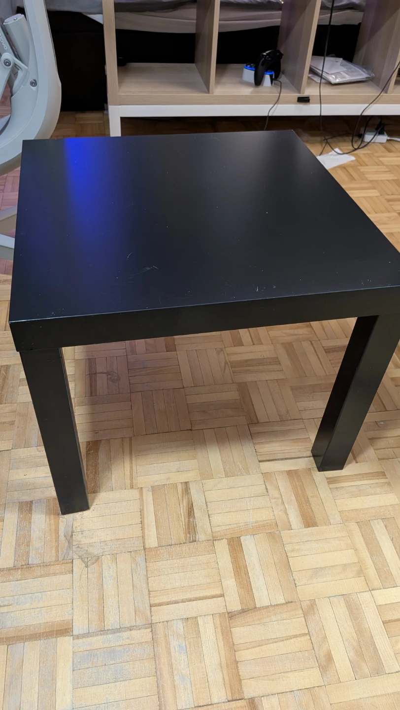 Black square side table