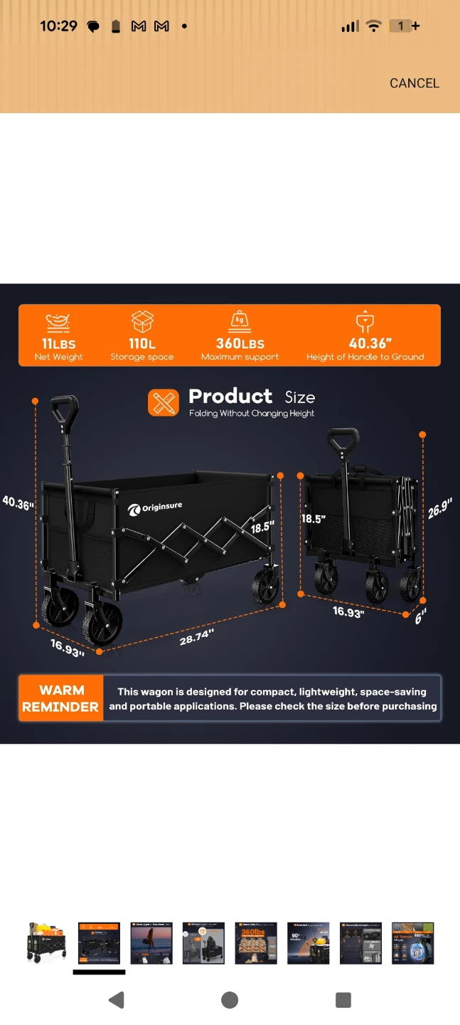 Originsure Collapsible Folding Utility Wagon - photo 2