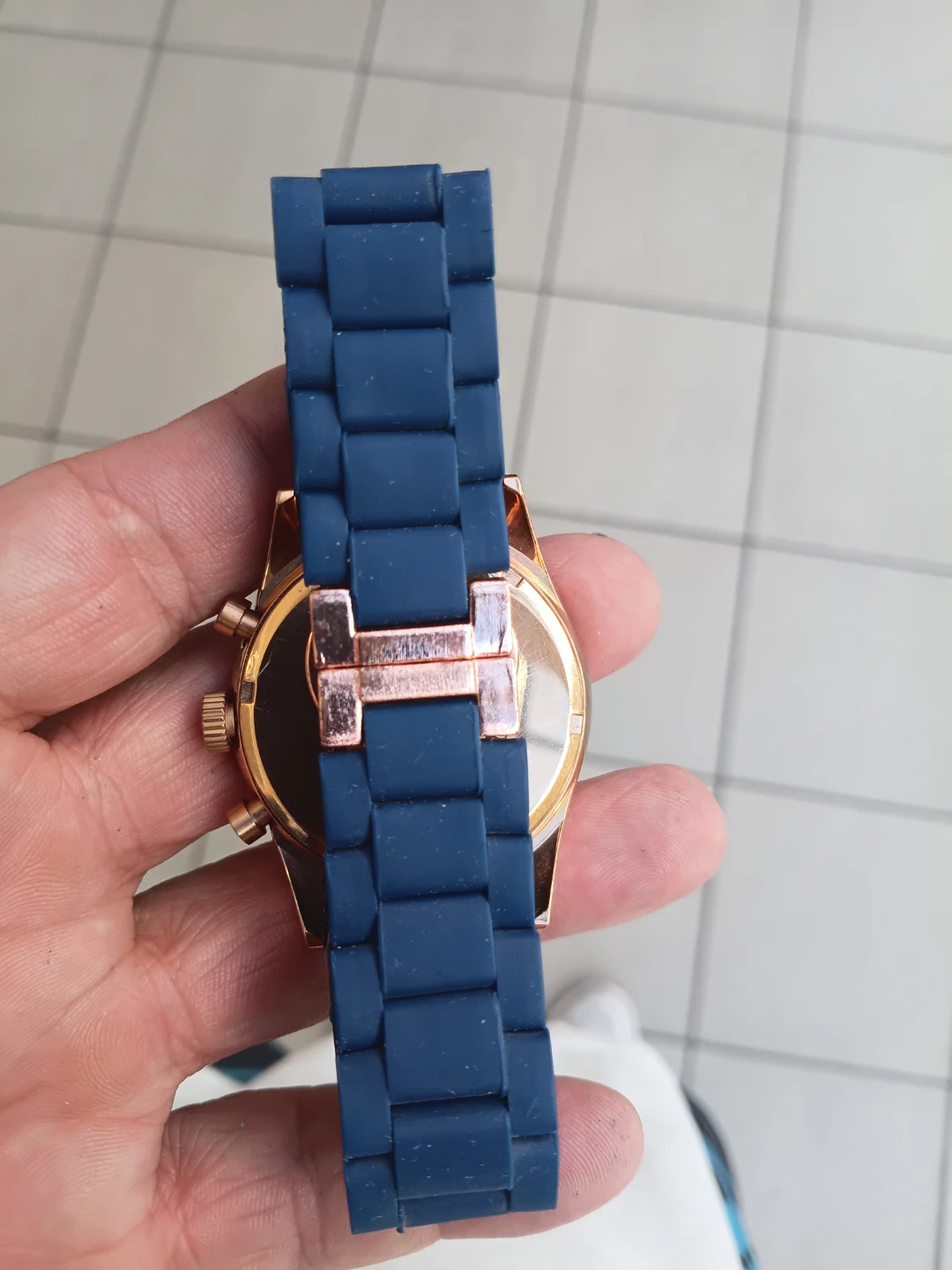 Emporio Armani Chronograph Watch Blue and Gold