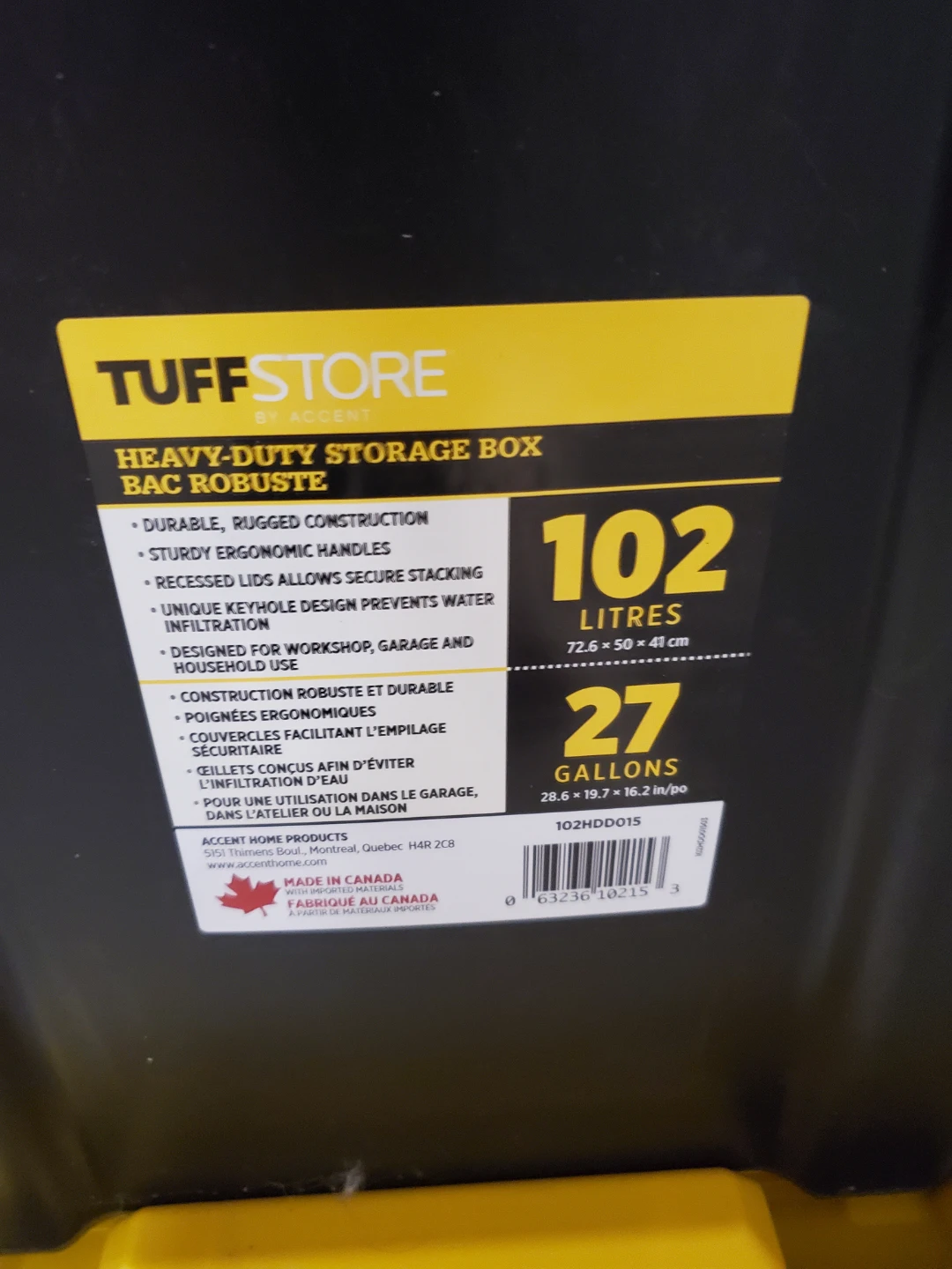 TuffStore 102L Heavy-Duty Storage Box - photo 2
