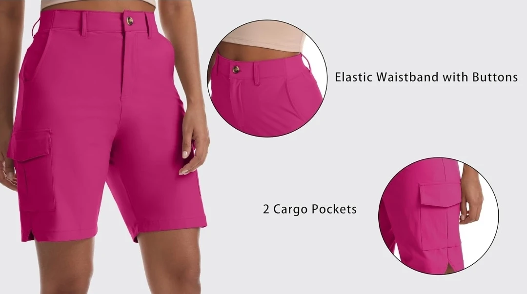 LRG Women's Lightweight Cargo Hiking Shorts with Pockets - photo 5