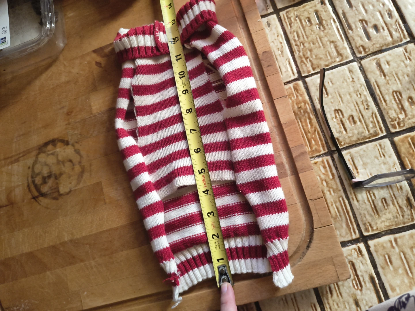 Red and White Striped Santa Dog Sweater - photo 3