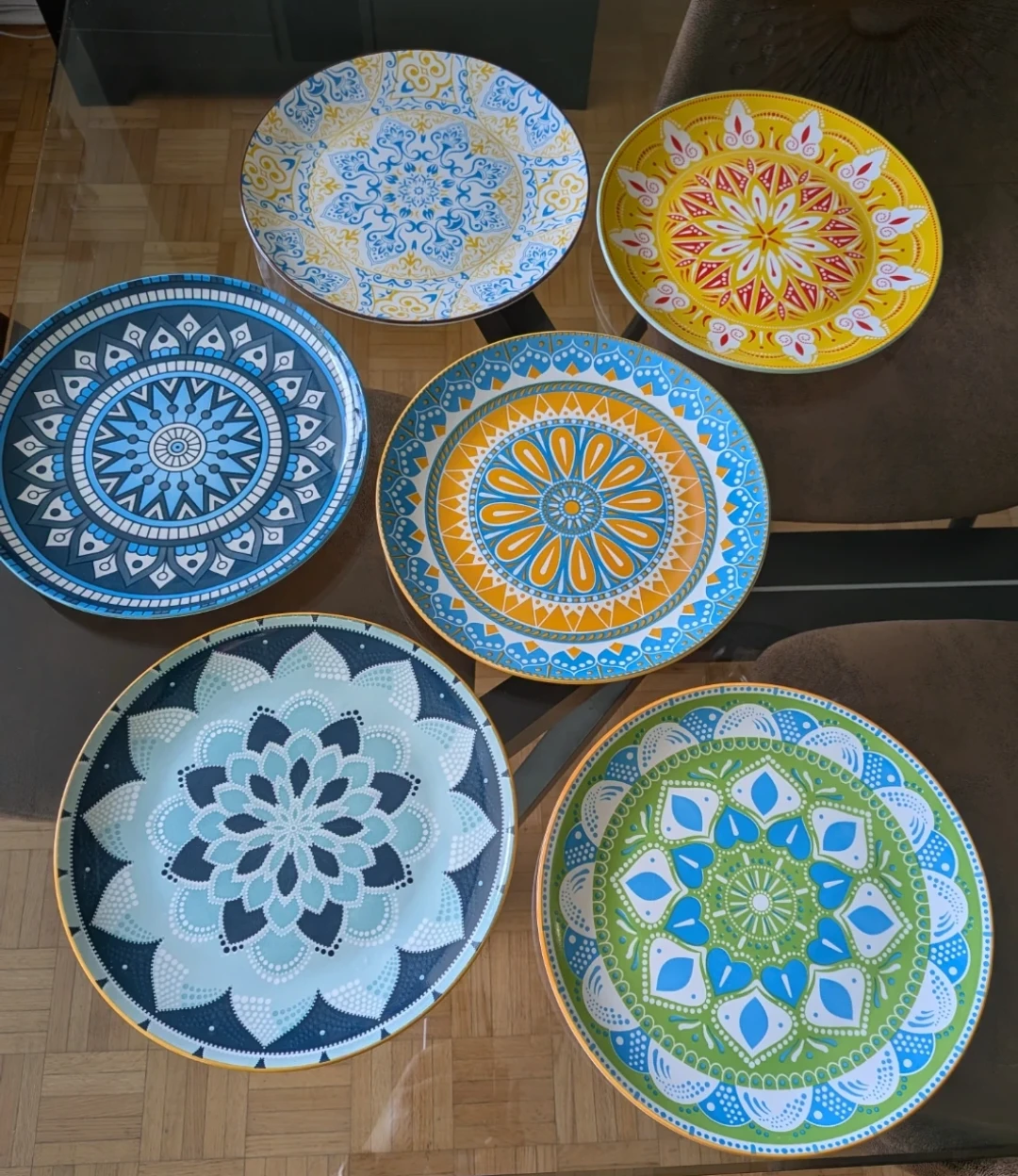 Set of 6 Decorative Mandala Plates