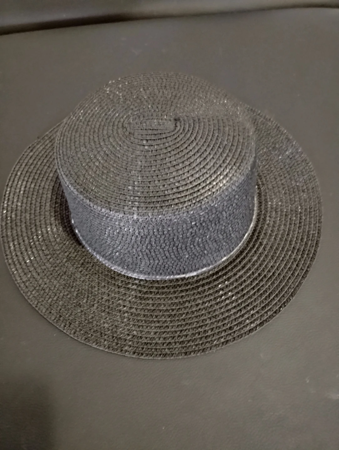 Black Woven Straw Hat