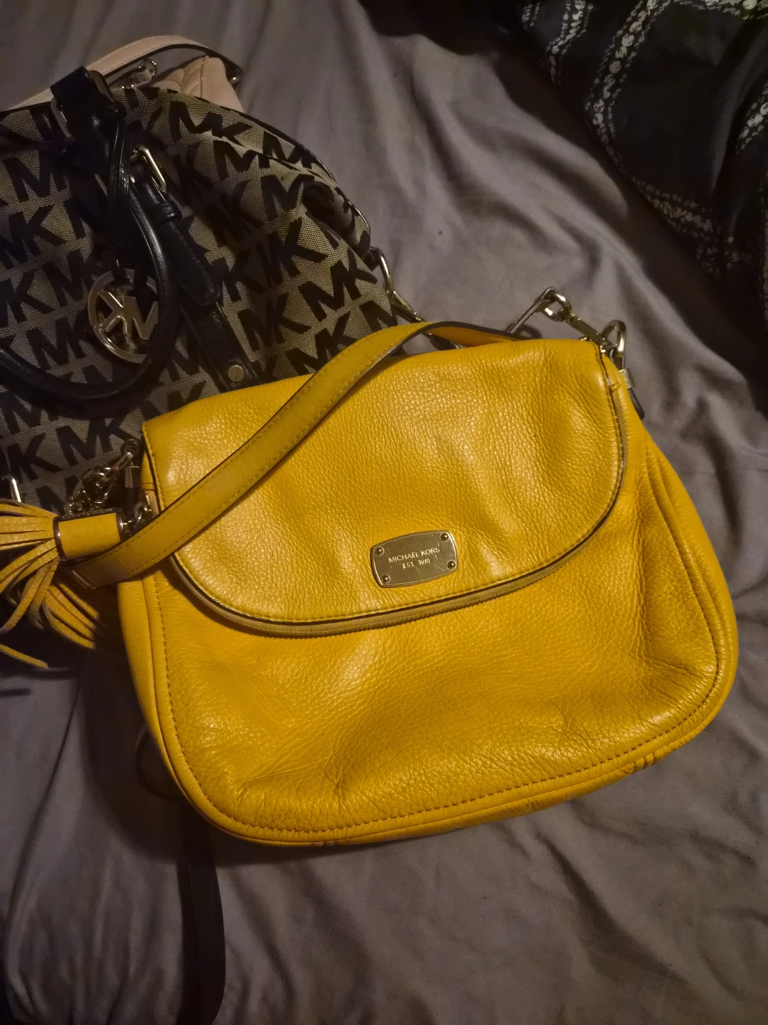 Michael Kors Yellow Leather Crossbody Bag