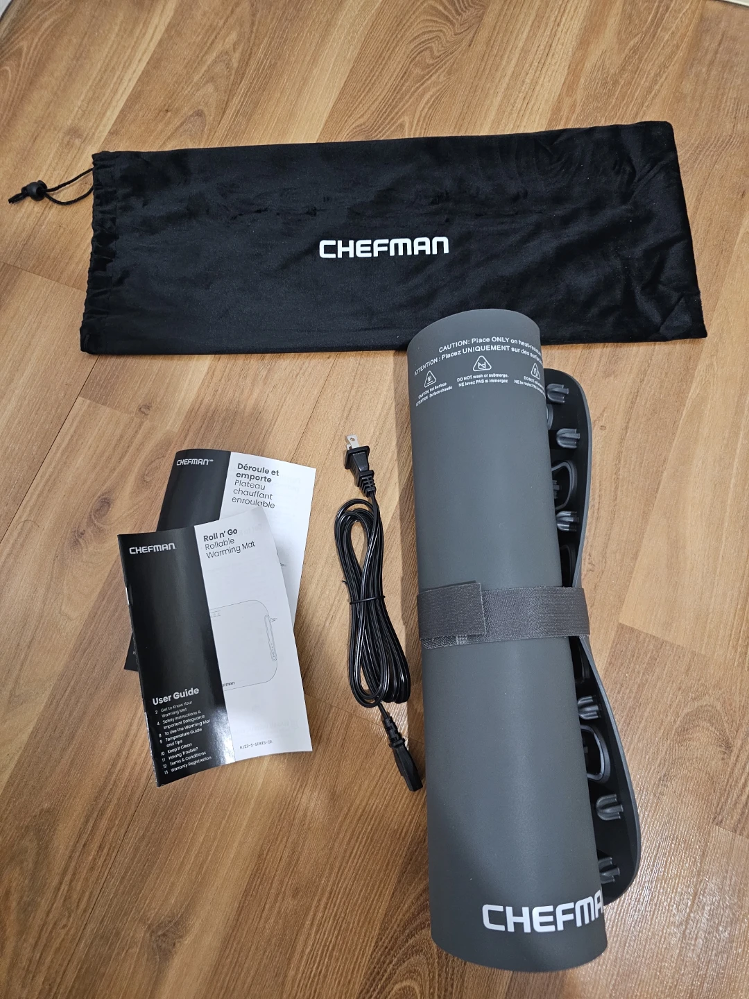 CHEFMAN Roll n’ Go Food Warming Mat, Grey 🍲 🍛 🥘 🏈 - photo 5