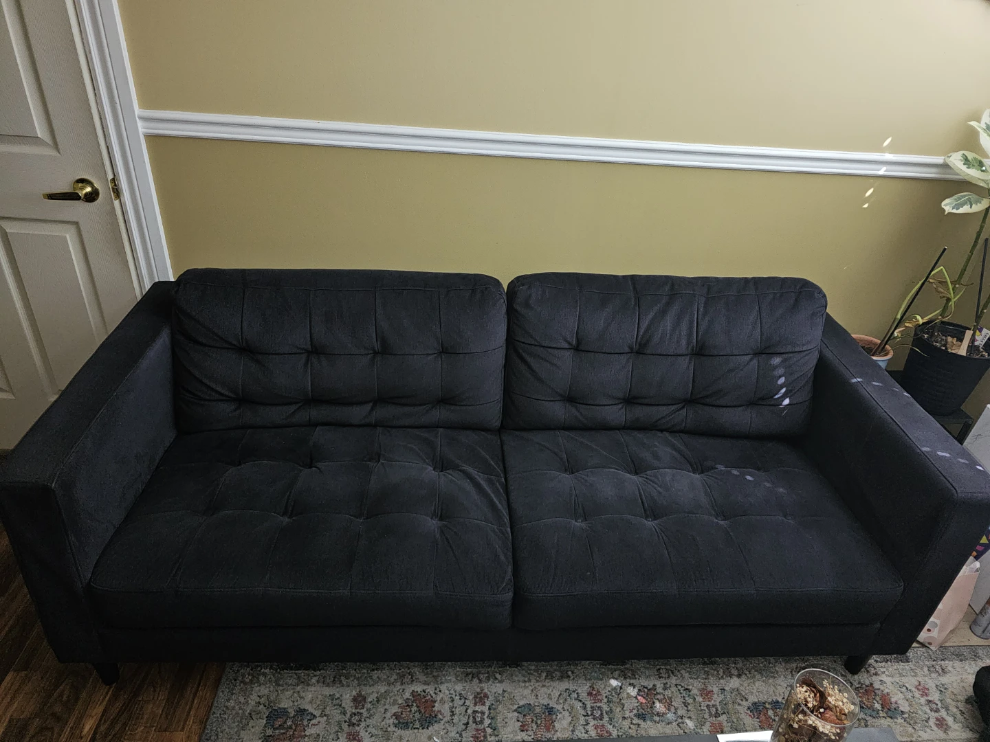 Dark Grey Tufted Sofa (Moving Sale)