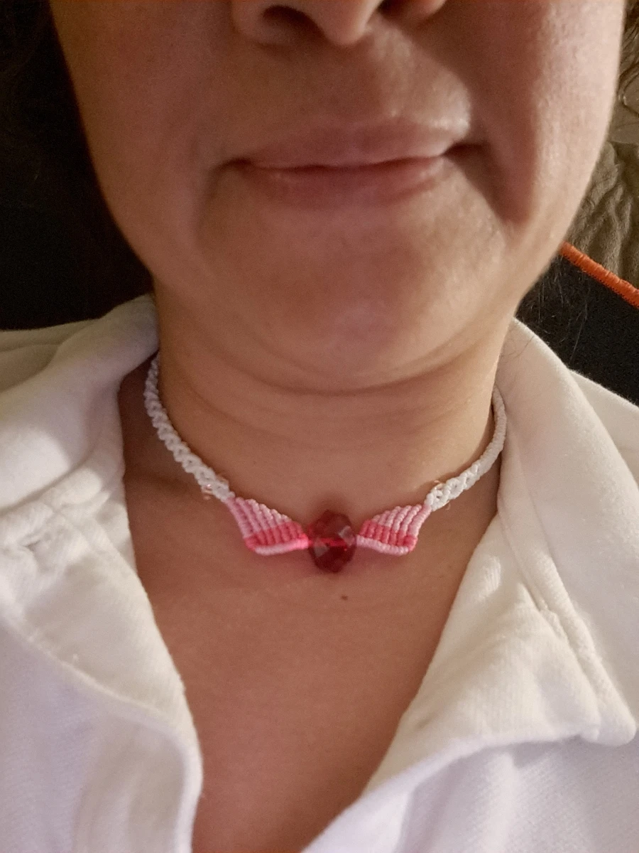 Angel wings choker necklace - macrame - photo 2