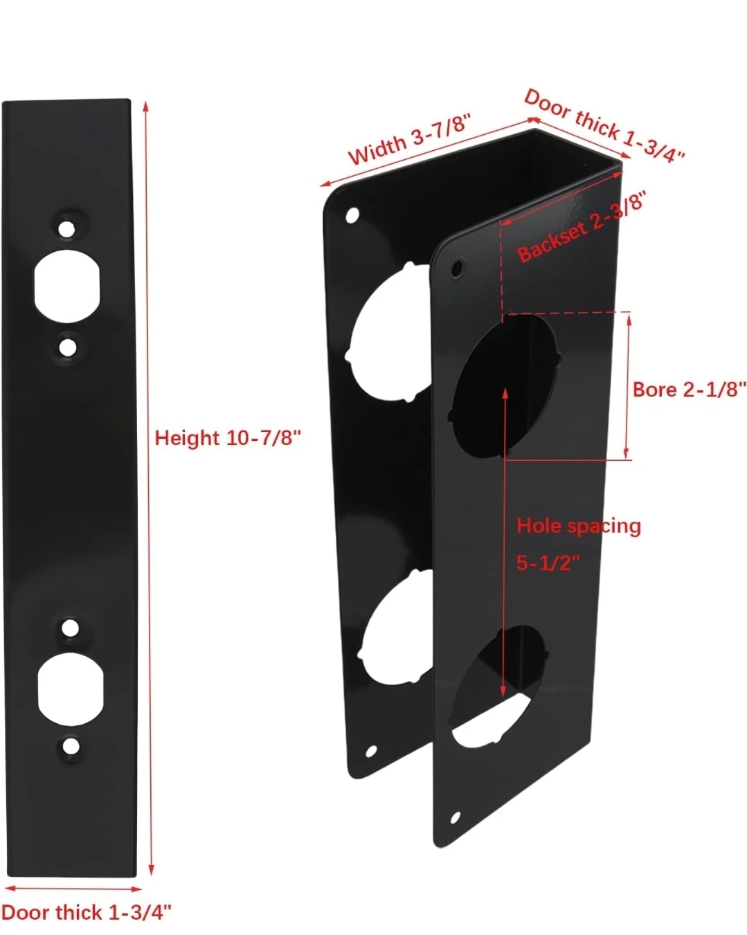 Door Knob Reinforcement Plate Black - photo 3