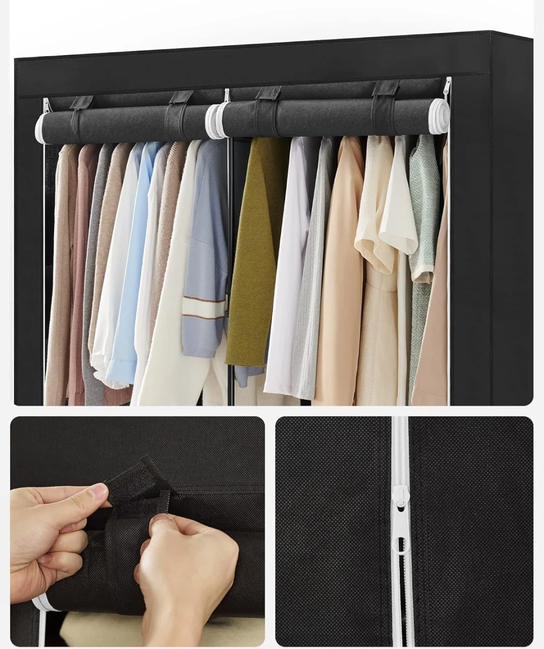 Black Portable Wardrobe Closet - photo 3