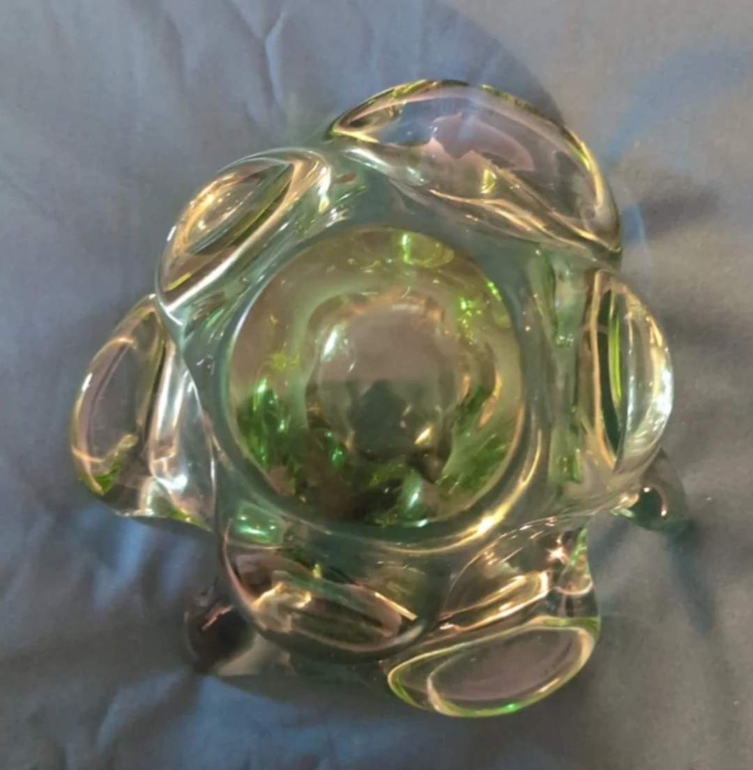 Vintage Green Art Glass Bowl - photo 4