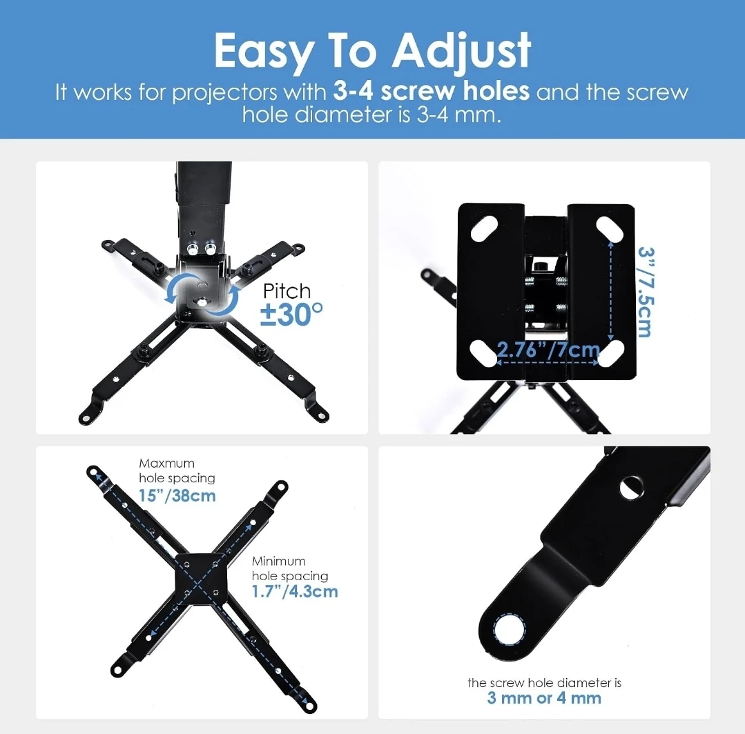 Universal Ceiling & Wall Projector Mount - photo 2