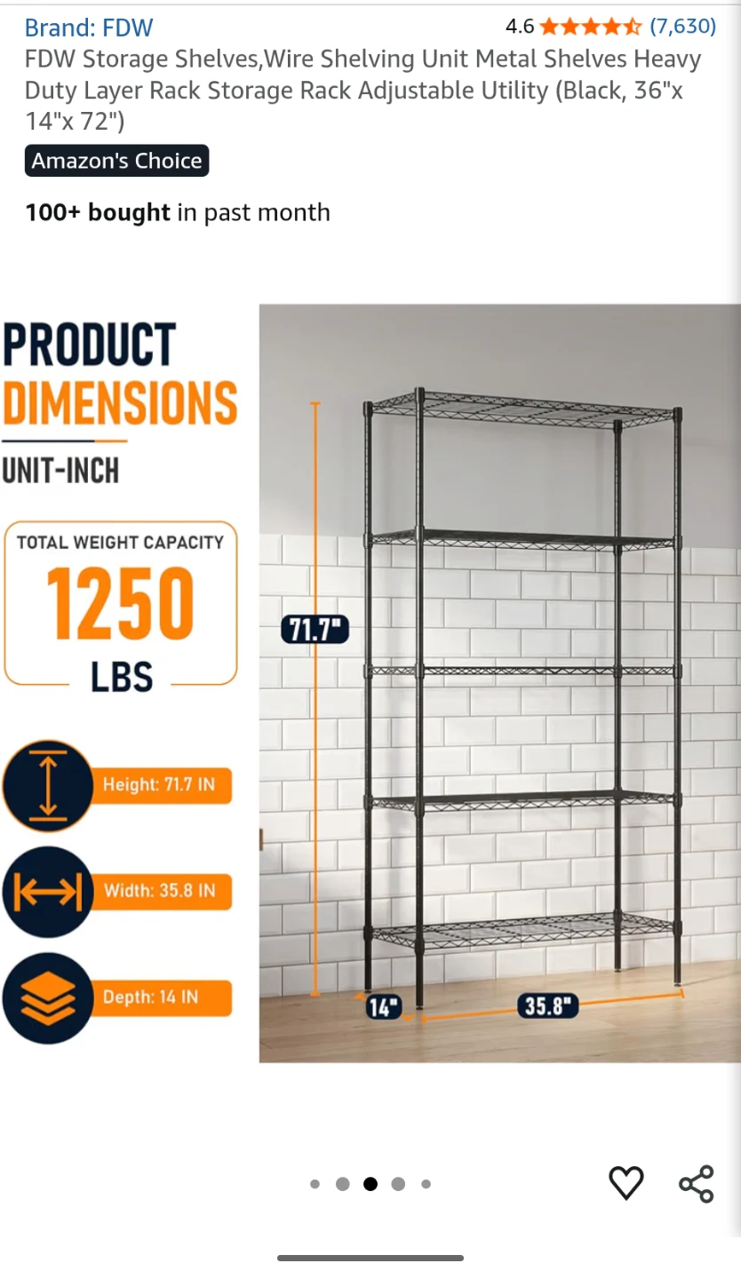 5-Tier Wire Storage Shelving Unit - photo 3