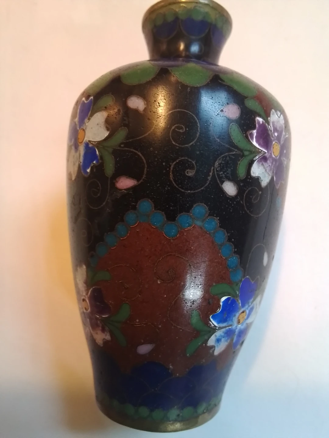 Antique Japanese Meiji Cloisonné 3.5" Miniature Vase - photo 2
